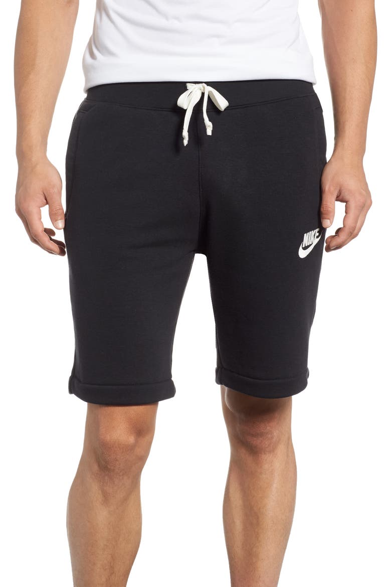 Heritage Knit Shorts, Main, color, BLACK/ SAIL