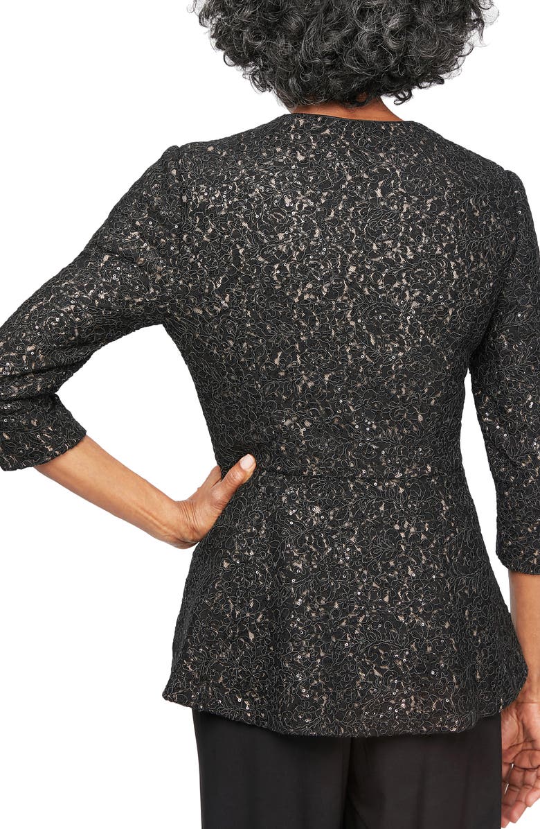 Alex Evenings Corded Lace Jacket, Alternate, color, 