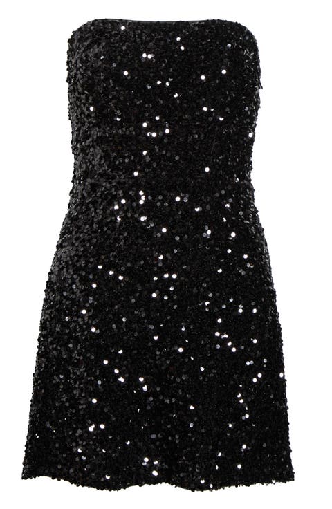 Strapless Sequin Minidress