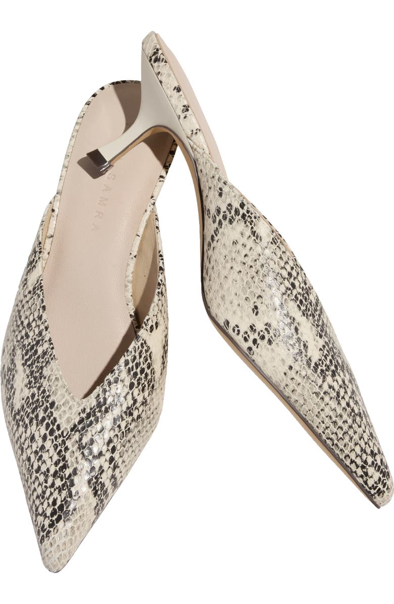 Yosi Samra Remi Pointed Toe Kitten Heel Mule, Alternate, color, Snake