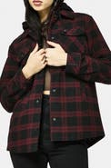 Disturbia Trellis Hooded Check Shacket