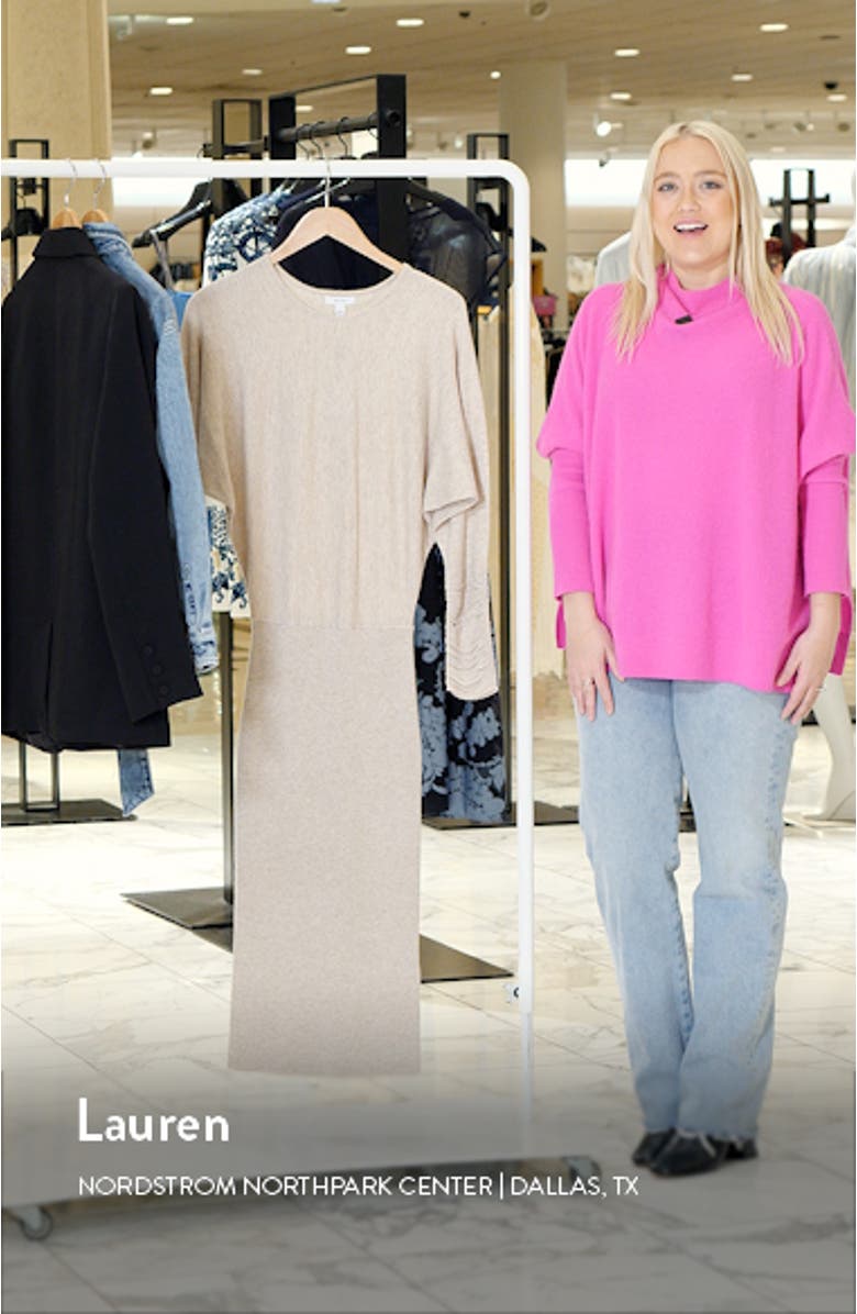 Leila Long Sleeve Blouson Knit Dress, sales video thumbnail