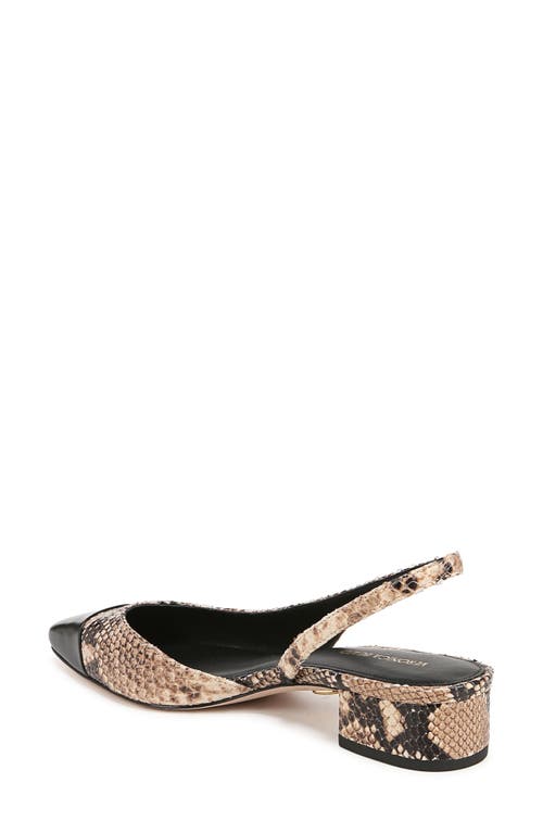 Veronica Beard Cecile Embossed Leather Slingback Flats In Latte/black