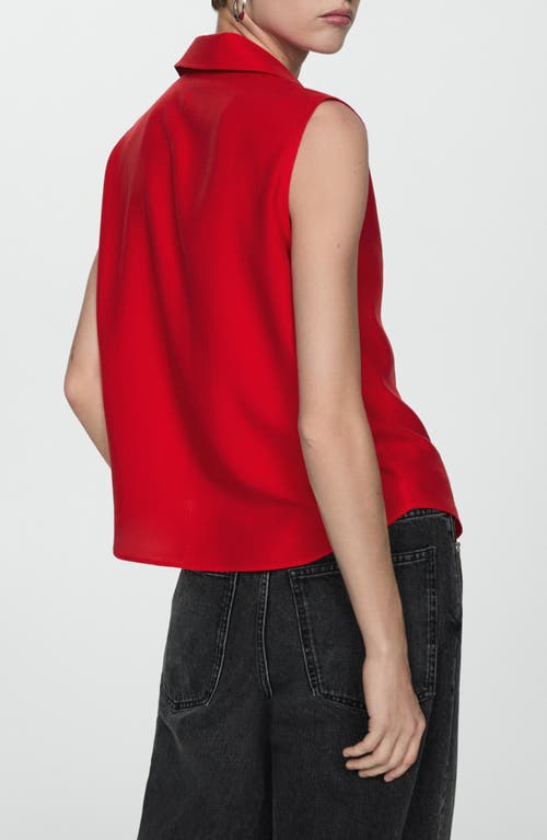 Mango Sleeveless Button-up Shirt In Red