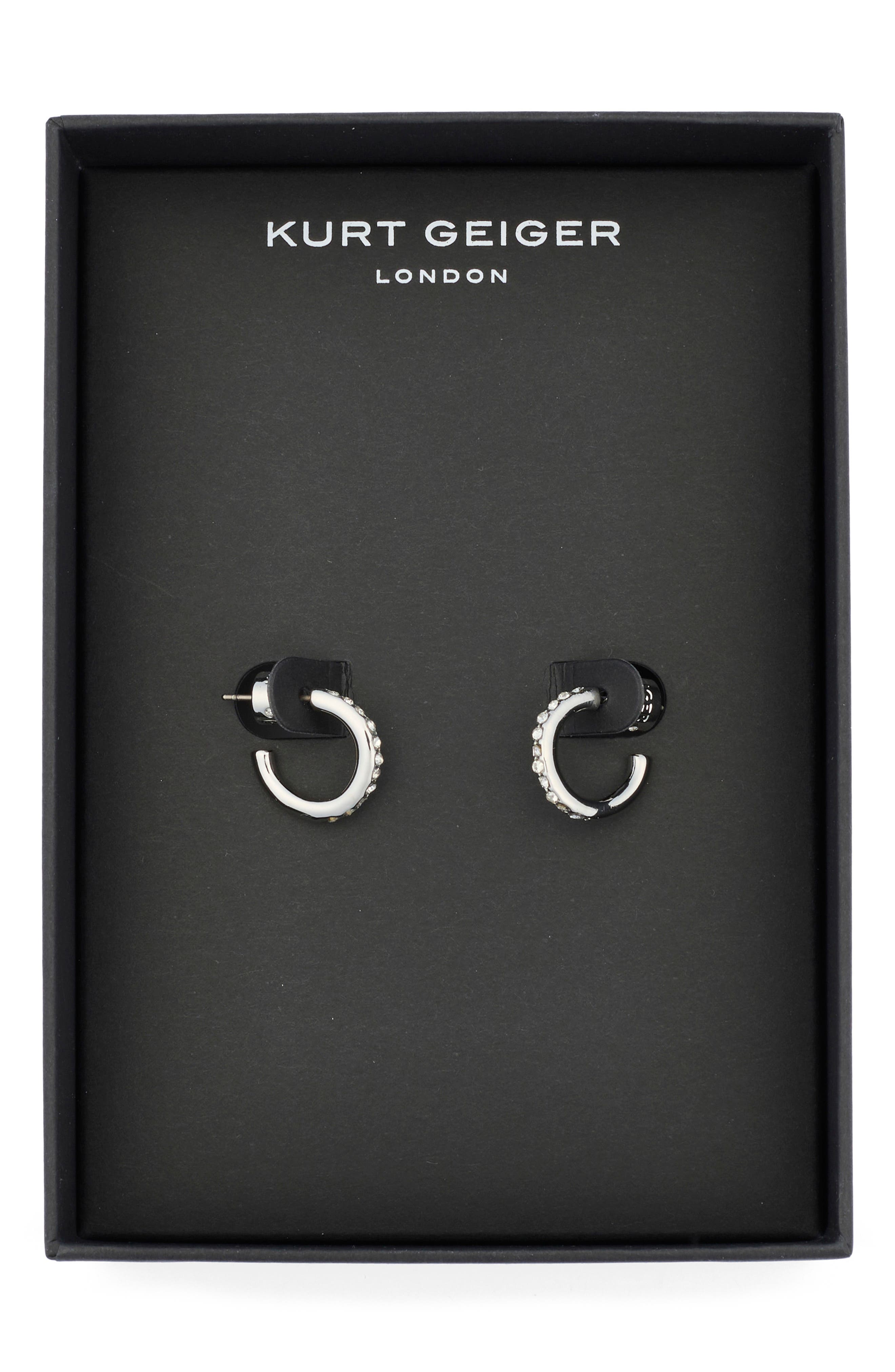 Kurt Geiger London Pavé Crystal Mini Huggie Hoop Earrings