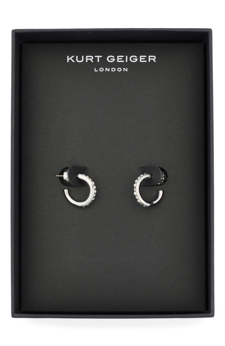 Kurt Geiger London Pavé Crystal Mini Huggie Hoop Earrings, Main, color, Silver