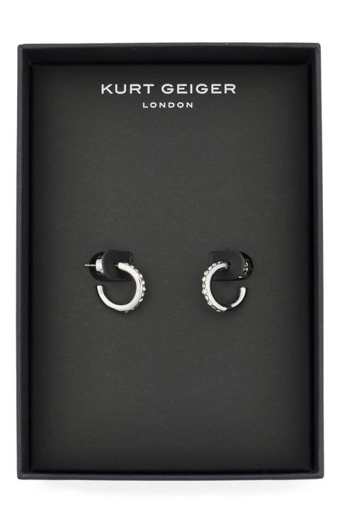 Pavé Crystal Mini Huggie Hoop Earrings