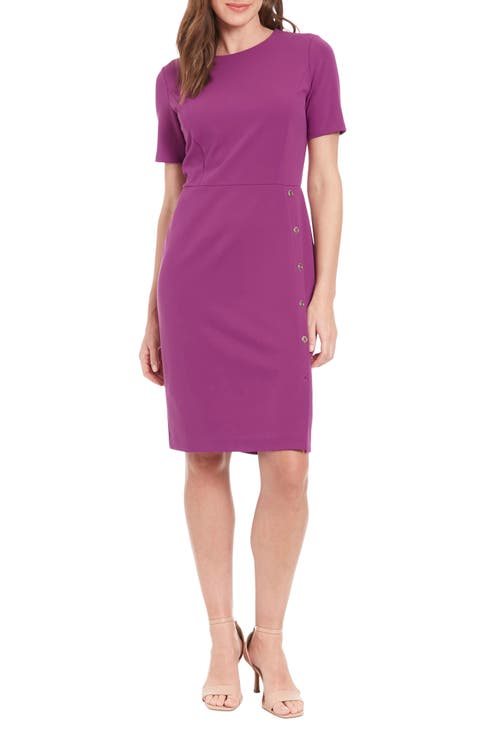 Side Button Sheath Dress