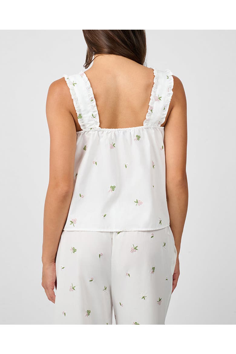 Ruffle Button Front Tank Top, Alternate, color, IVORY