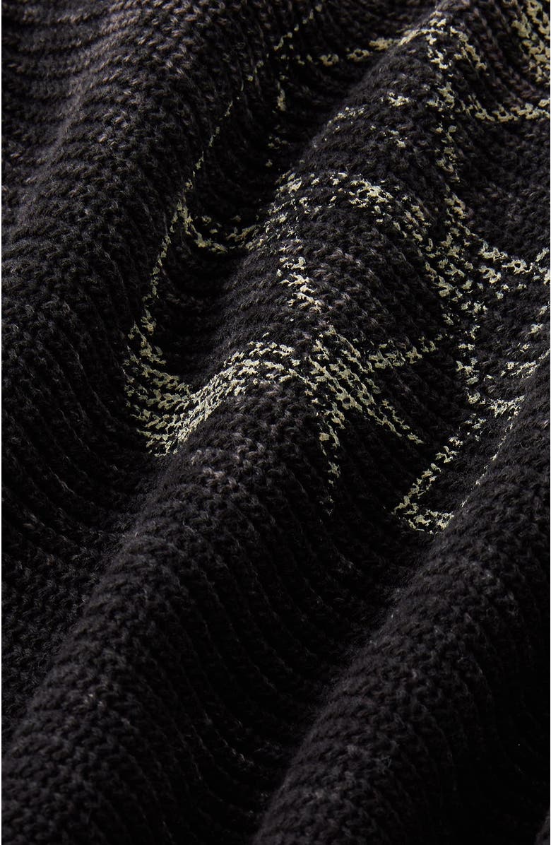 Cotton On Men's Y2k Box Fit Crew Knit, Alternate, color, Black Spray