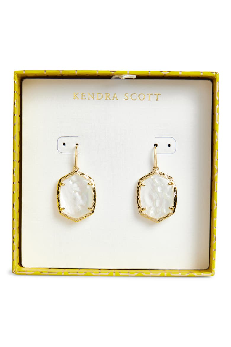 Boxed Daphne Gold Drop Earrings, Alternate, color, GOLD IVORY MOTHER OF PEARL