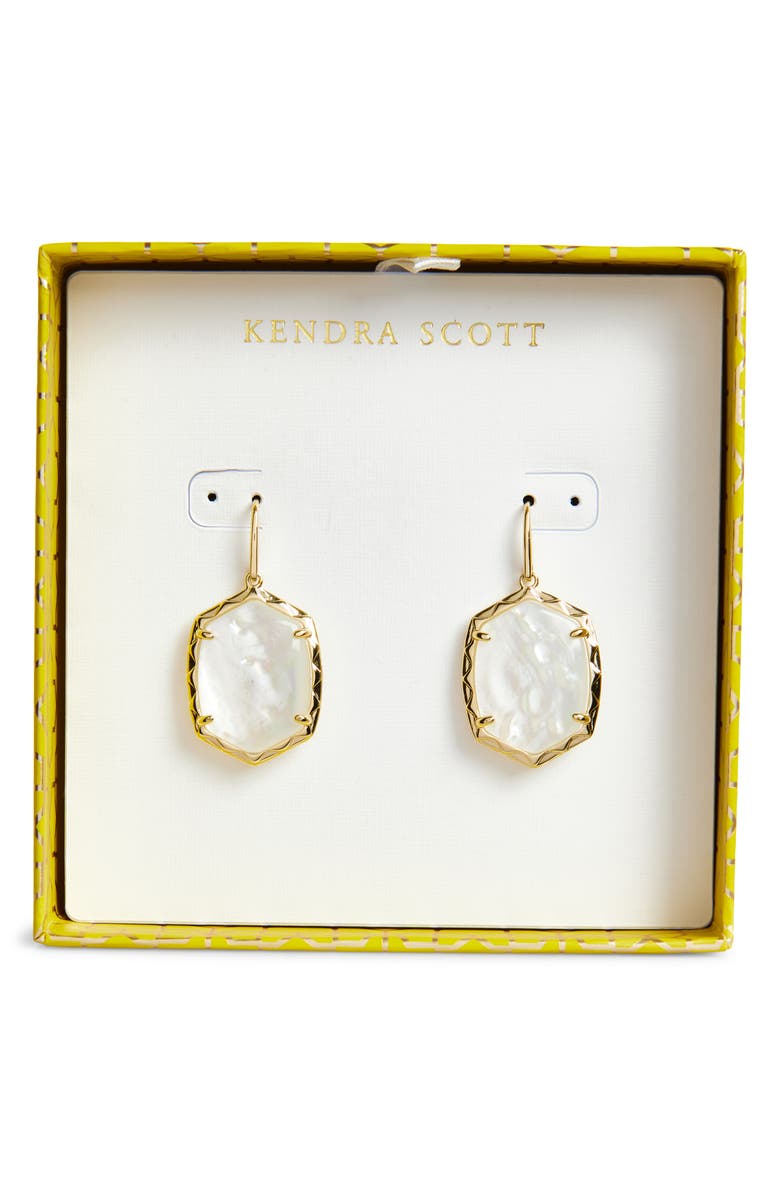 Kendra Scott Boxed Daphne Gold Drop Earrings, Alternate, color, Gold Ivory Mother Of Pearl