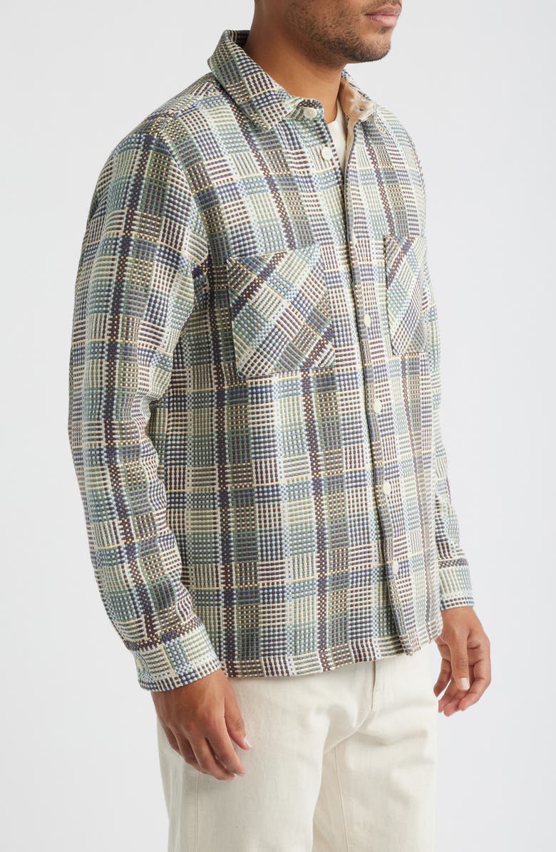 Wax London Whiting Basketweave Overshirt, Alternate, color, Blue / Green