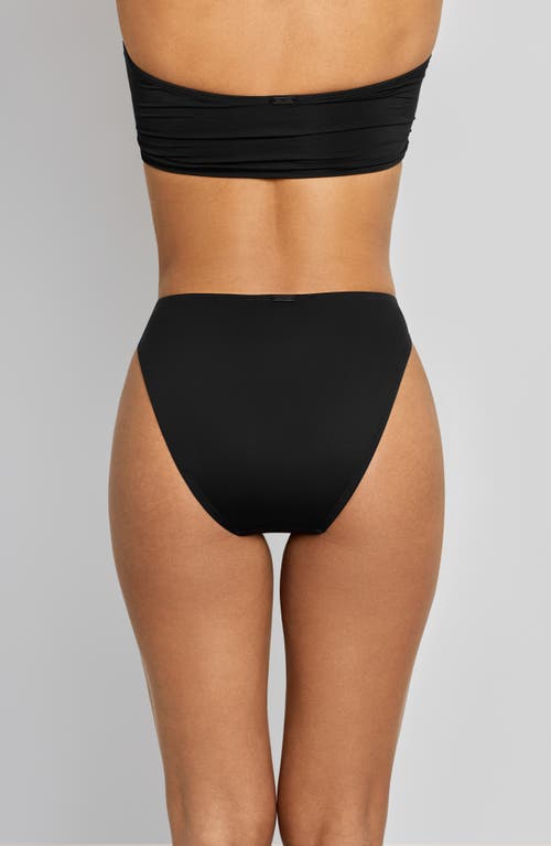 Ralph Lauren Lauren High Leg Bikini Bottoms In Black