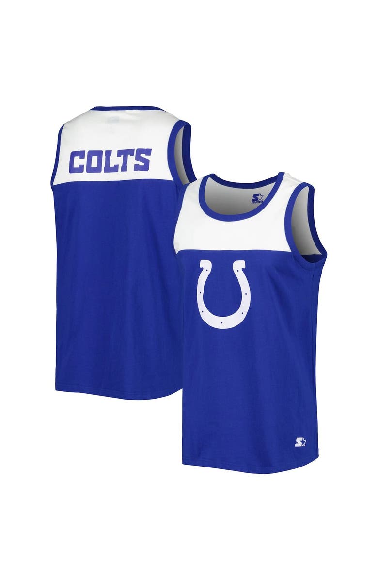 STARTER Men's Starter Royal/White Indianapolis Colts Team Touchdown Fashion Tank Top, Main, color, Royal