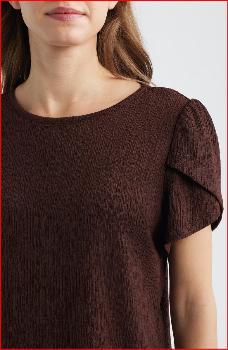 AK ANNE KLEIN Tulip Sleeve Crepe Top, Alternate, color, 