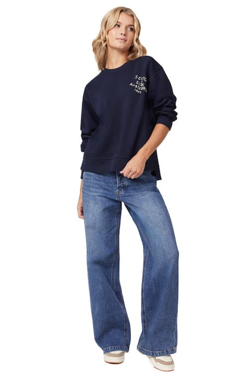 Scotch & Soda Oversize Side Vent Sweatshirt In Blue