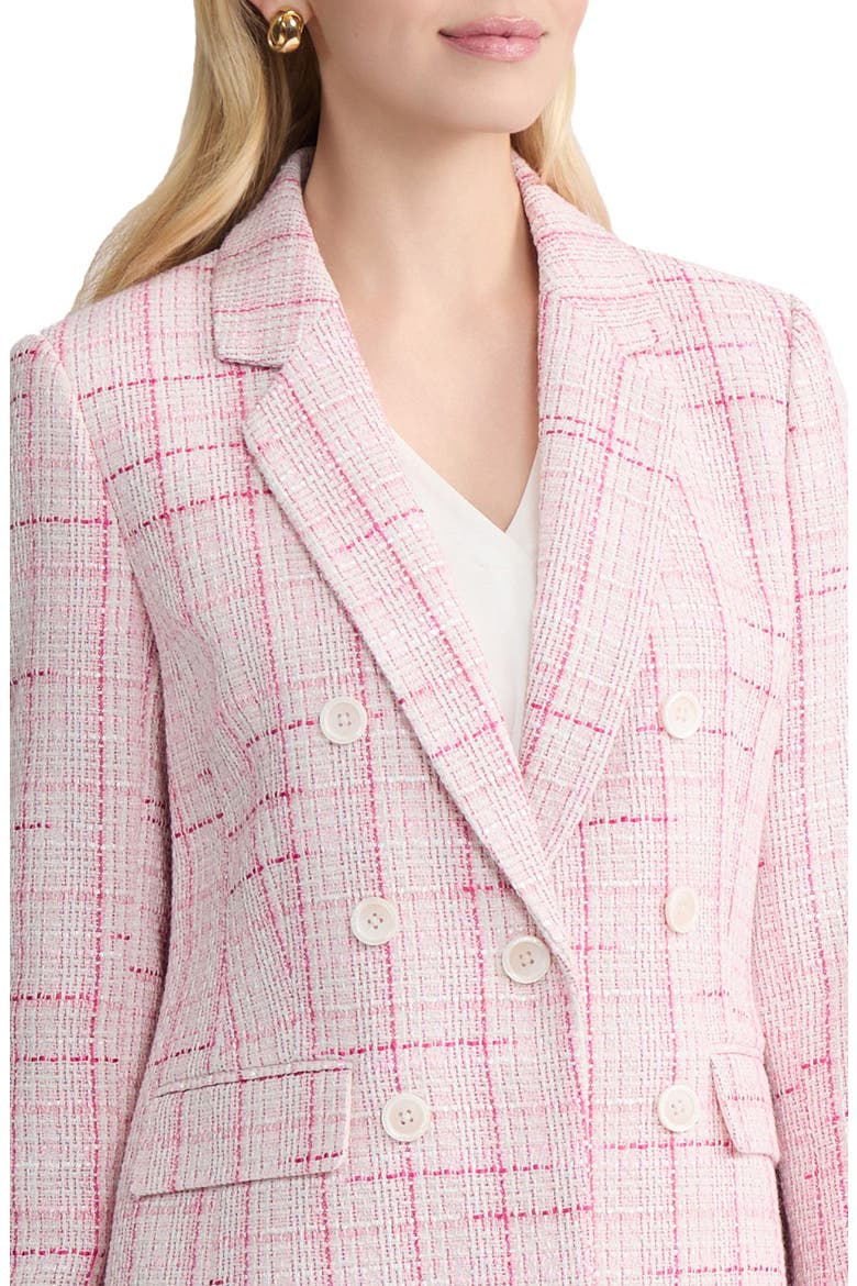 Faux Double Breasted Tweed Jacket, Alternate, color, PETAL PINK MULTI