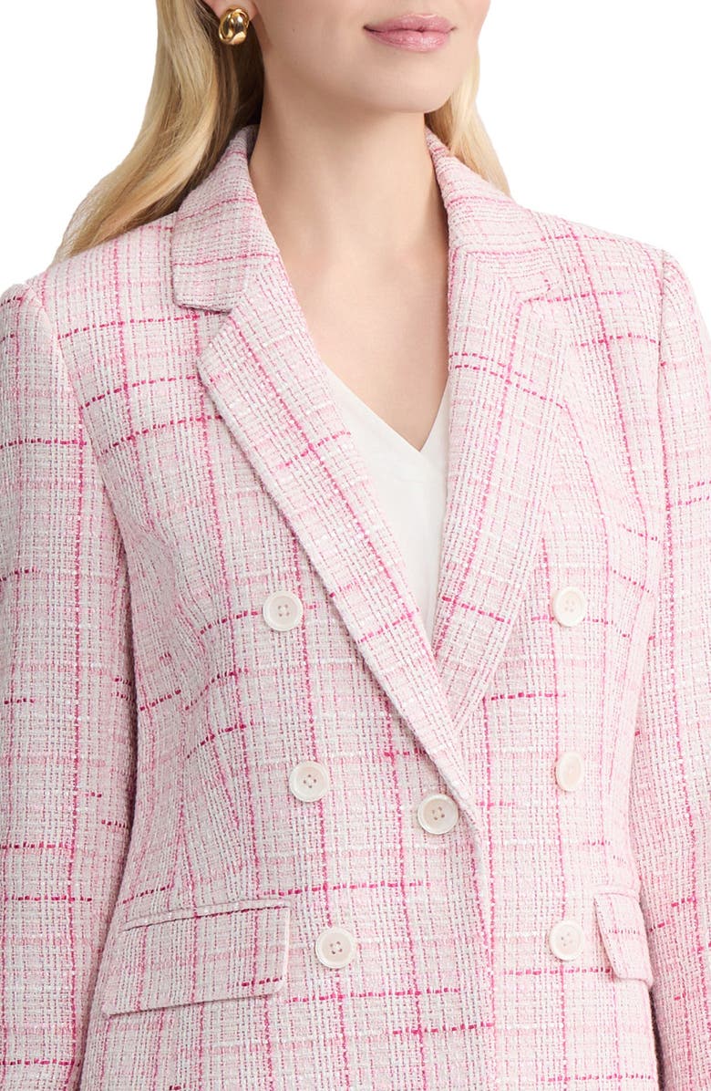 Jones New York Faux Double Breasted Tweed Jacket, Alternate, color, Petal Pink Multi
