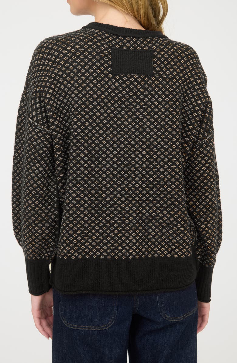 Blu Pepper Mini Jacquard Crewneck Sweater, Alternate, color, Black