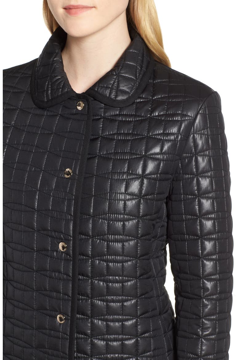 bow quilted coat, Alternate, color, RICH NAVY