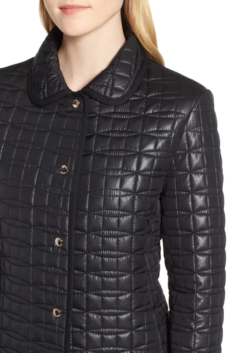 Kate Spade New York bow quilted coat, Alternate, color, 