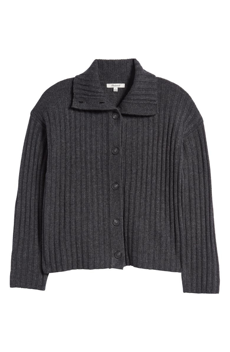 Madewell Wool Blend Oversize Collar Cardigan, Alternate, color, 