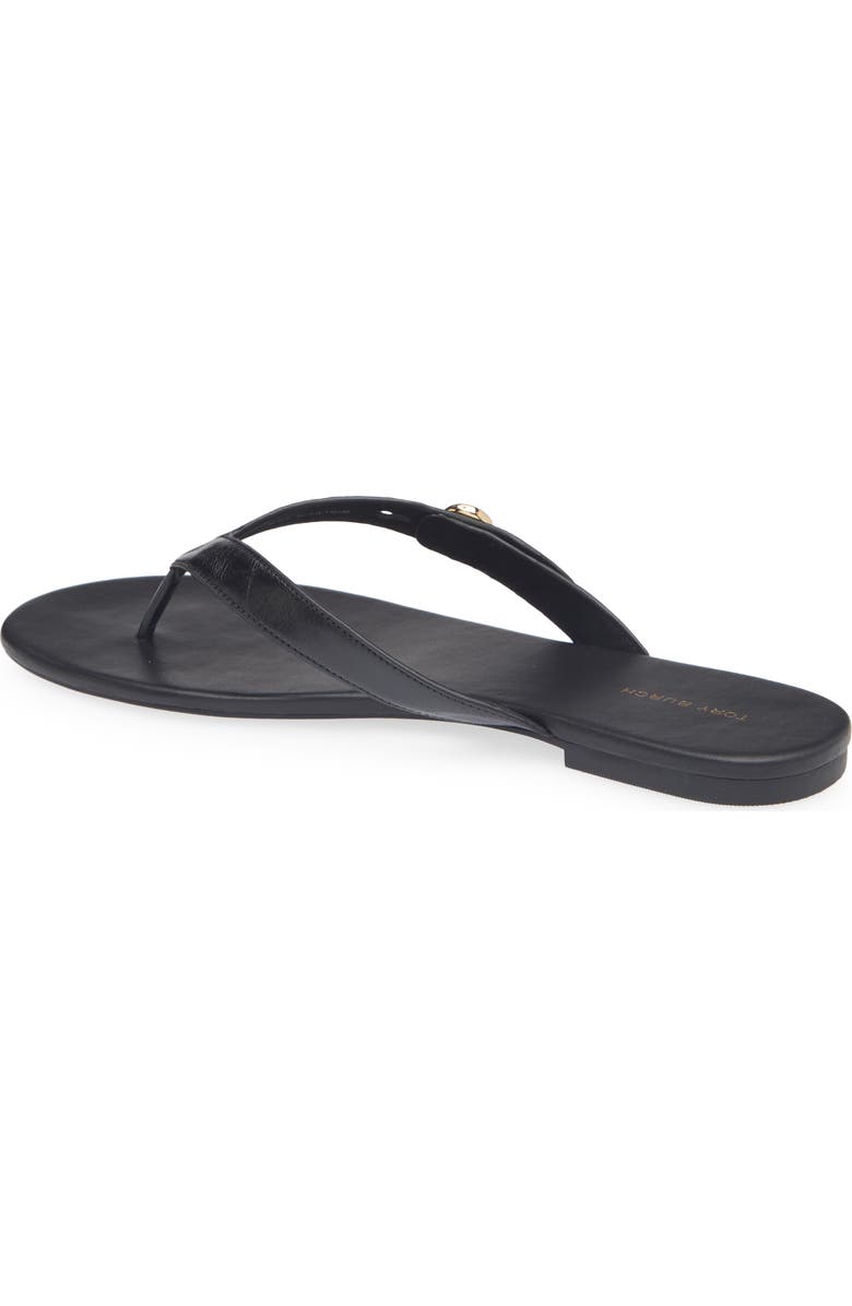 Tory Burch Romy Leather Thong Sandal, Alternate, color, Perfect Black