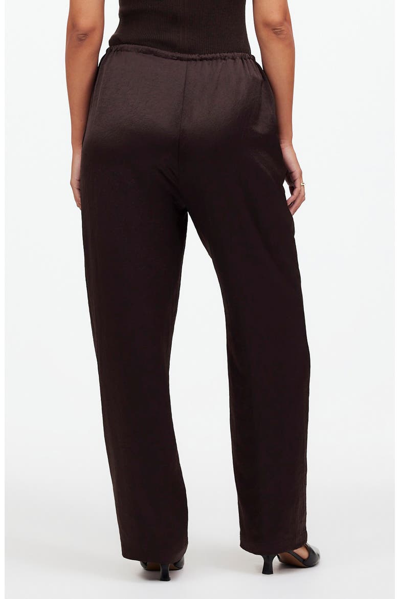 Pintuck Slim Pull-On Pants, Alternate, color, DARK CAROB