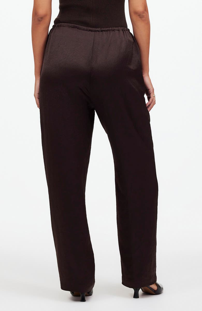 Madewell Pintuck Slim Pull-On Pants, Alternate, color, Dark Carob