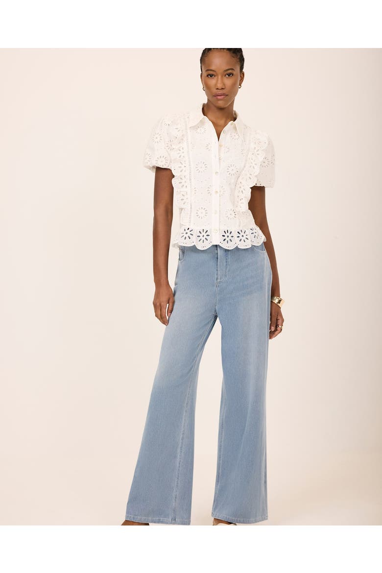 Stretch Denim Wide Leg Travel Jeans, Alternate, color, Blue
