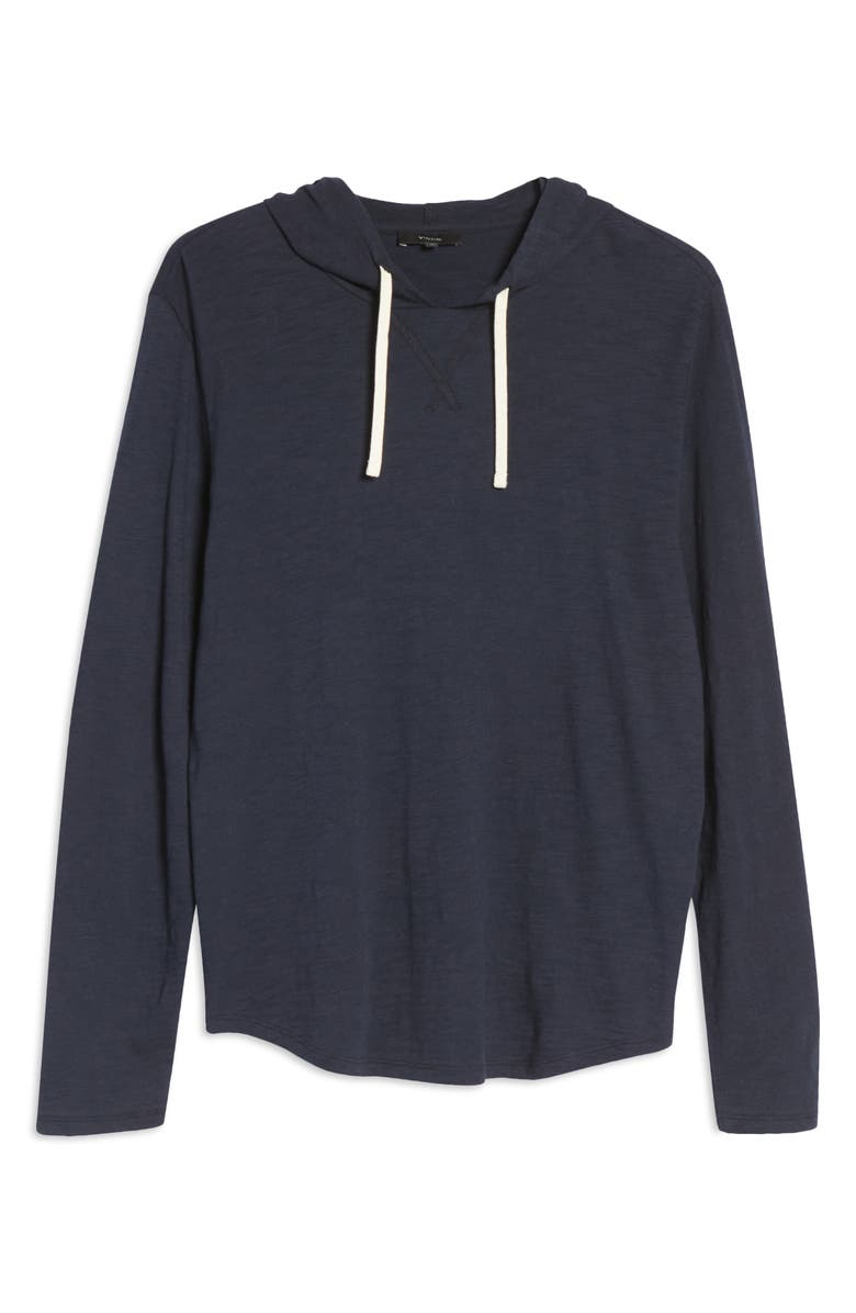 Vince Regular Fit Slub Hoodie, Alternate, color, Coastal Blue
