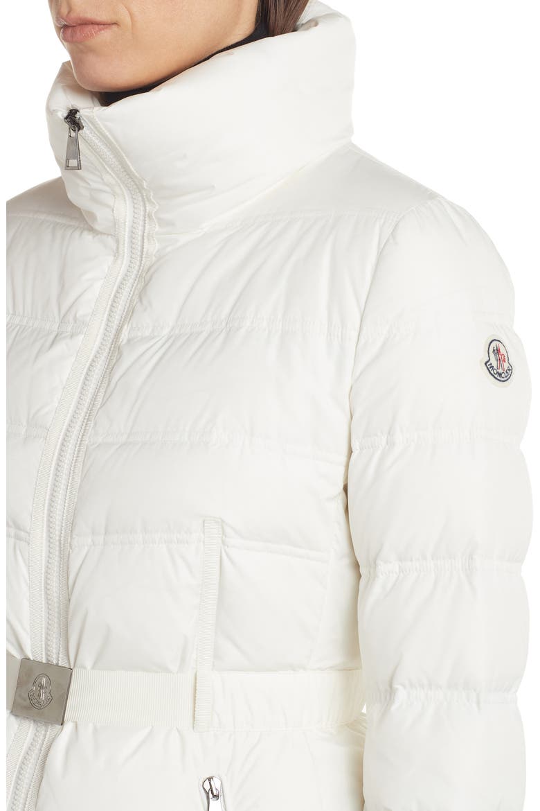 Accenteur Belted Quilted Down Puffer Coat, Alternate, color, WHITE