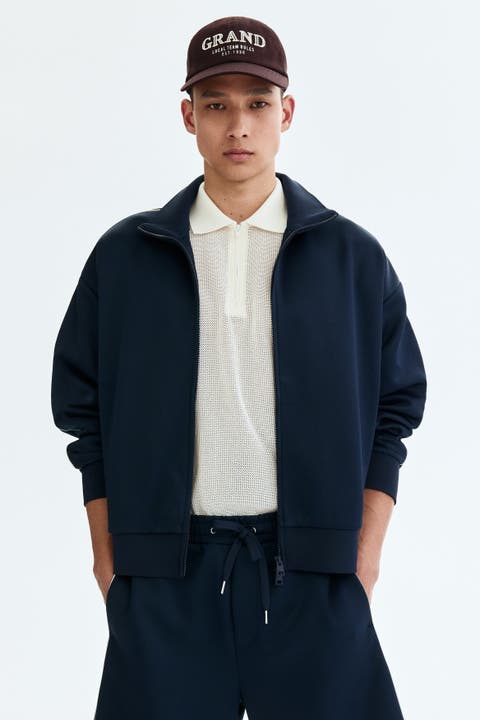 Relaxed-fit Scuba Knit Track Jacket