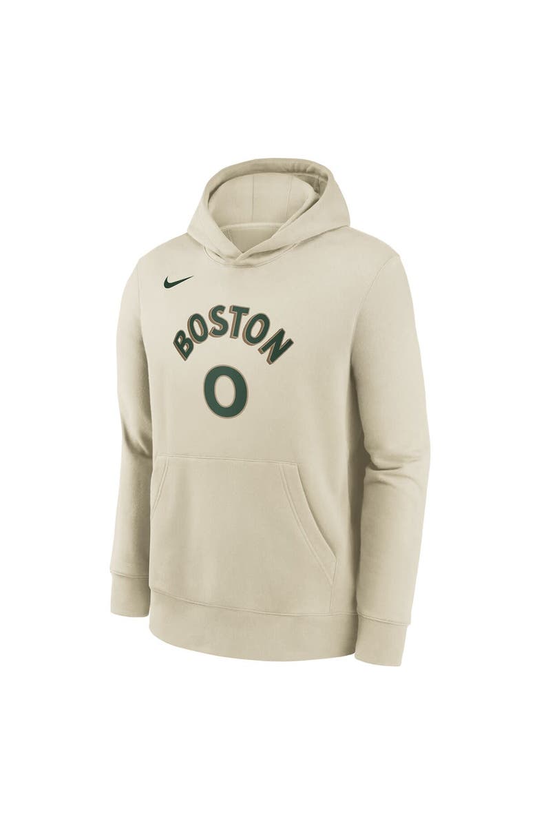 Nike Youth Nike Jayson Tatum Cream Boston Celtics 2023/24 City Edition Name & Number Pullover Hoodie, Alternate, color, 