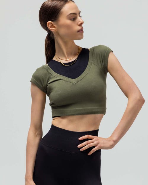 Reformer Ribbed Cap Sleeve Crop Top In Multi