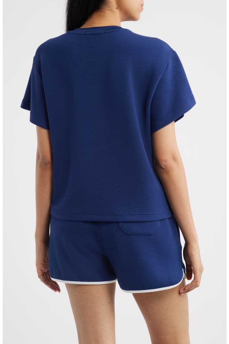 Rib Trim Crop T-Shirt, Alternate, color, MEDIEVAL BLUE