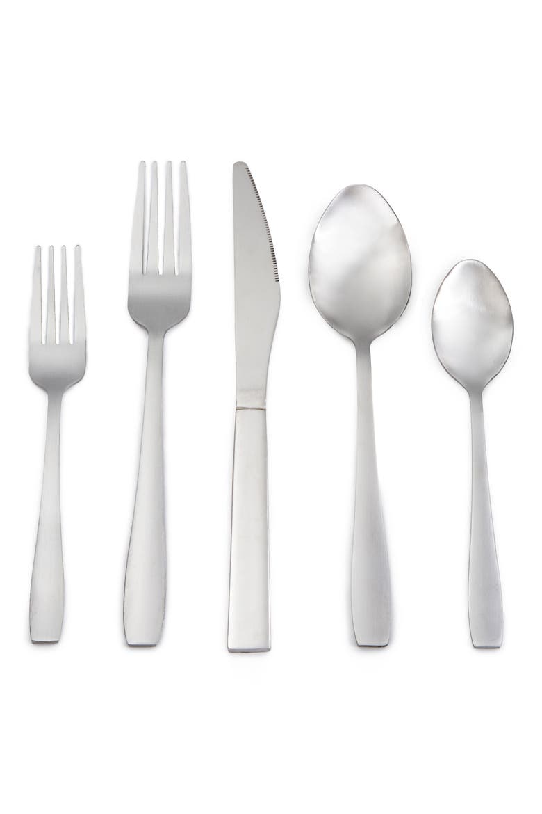 Taper Flatware Set - 20 Piece Set, Main, color, SILVER