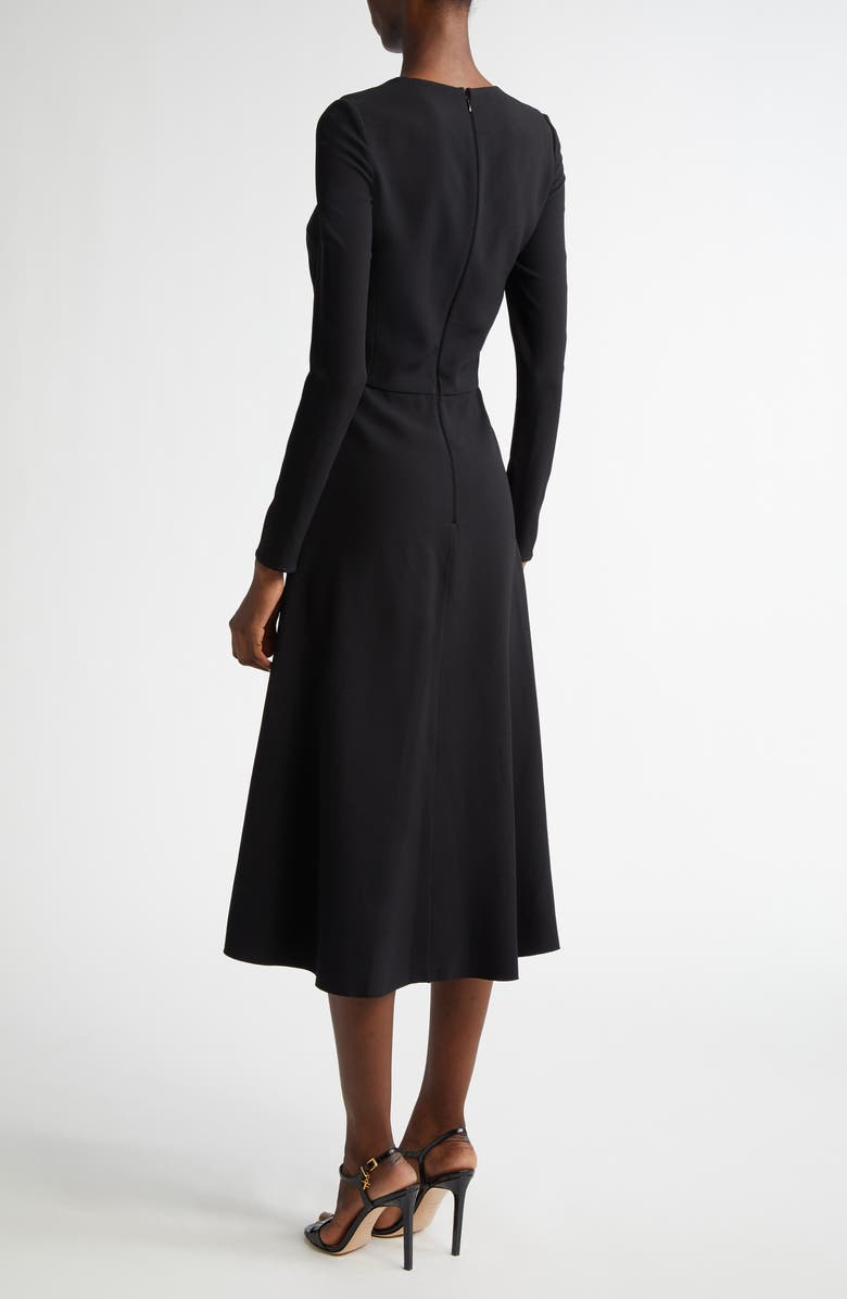 Giambattista Valli Draped Detail Long Sleeve Crepe A-Line Dress, Alternate, color, 