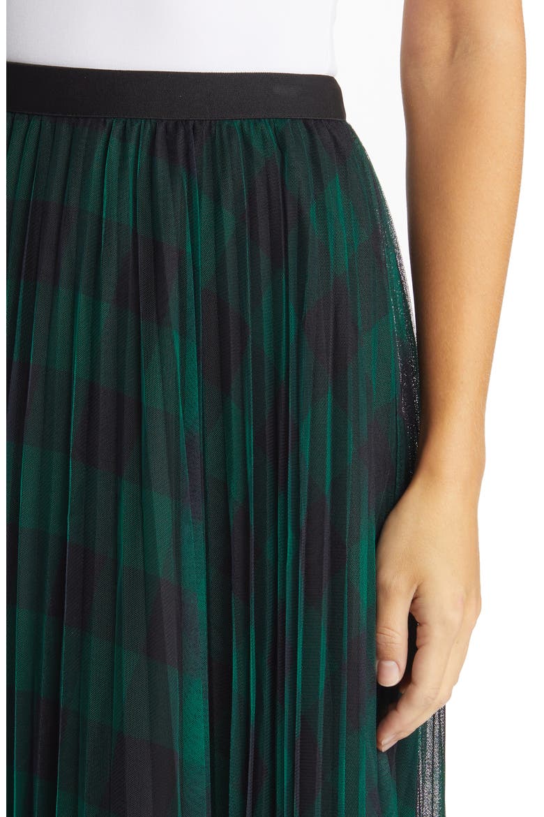 Belinda Plaid A-Line Skirt, Alternate, color, GREEN