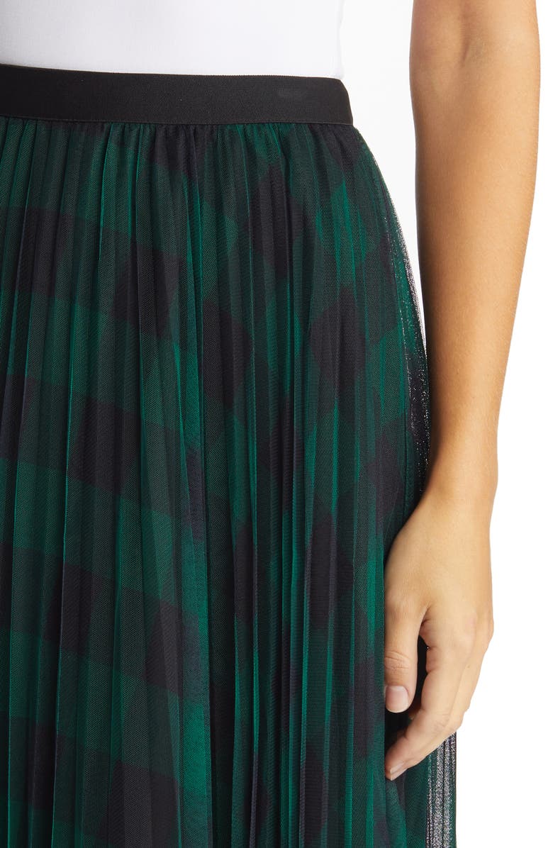NIKKI LUND Belinda Plaid A-Line Skirt, Alternate, color, Green