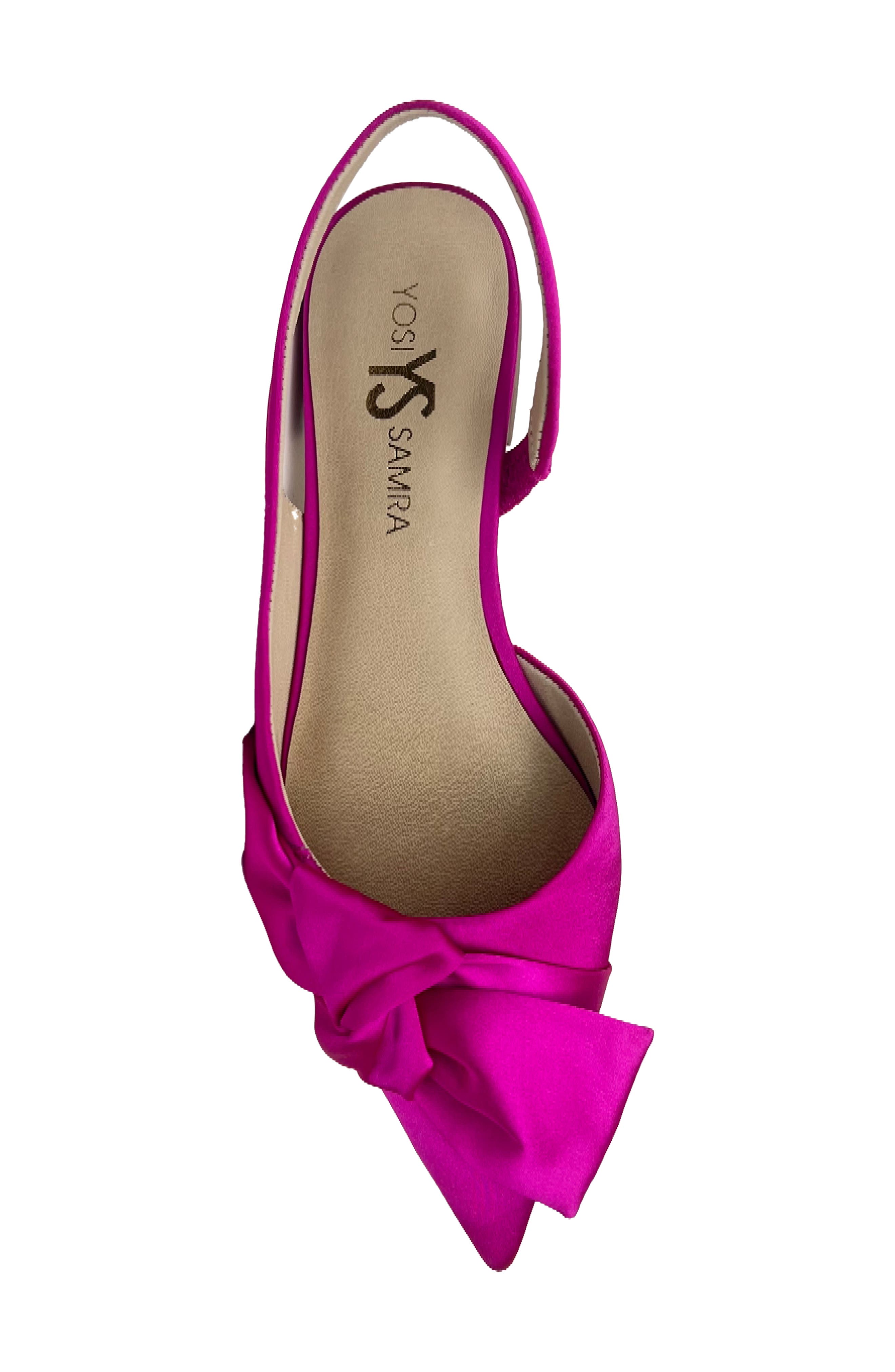 Yosi Samra Violet Pointed Toe Slingback Flat, Alternate, color, Fuchsia