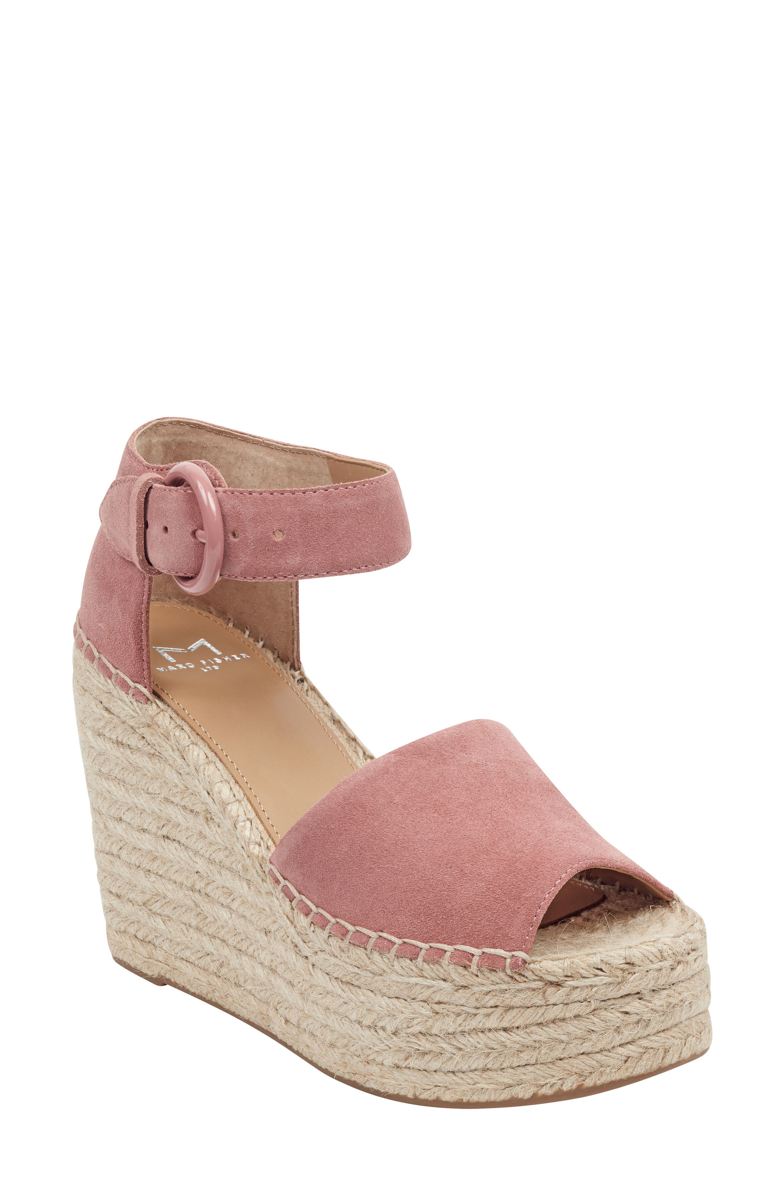 Alida Espadrille Platform Wedge, Main, color, ROSE SUEDE