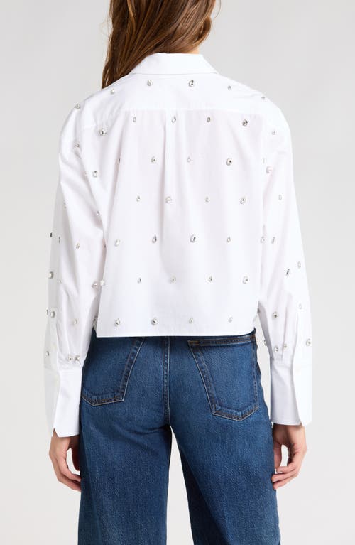 A.l.c . Mackie Crystal Detail Cotton Button-up Shirt In White