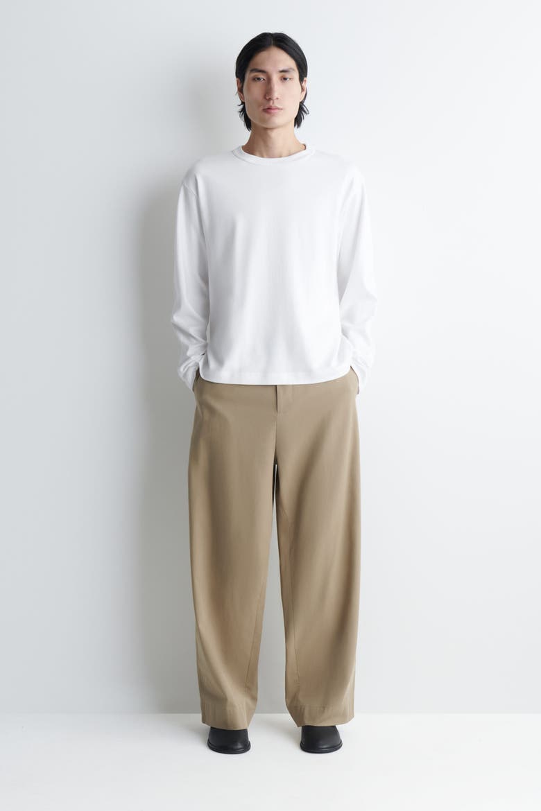 Relaxed Jersey Interlock Long-Sleeved T-Shirt, Alternate, color, WHITE