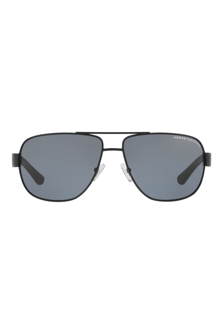 62mm Polarized Oversize Aviator Sunglasses, Main, color, MATTE BLACK