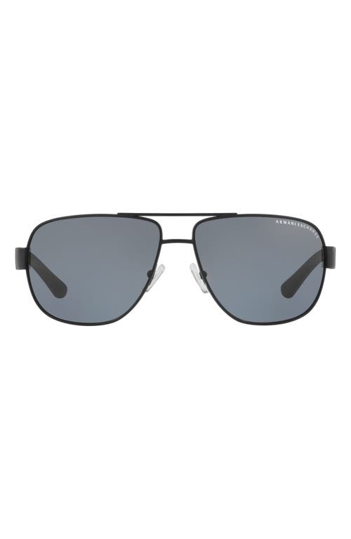 AX Armani Exchange 62mm Polarized Oversize Aviator Sunglasses in Matte Black  product