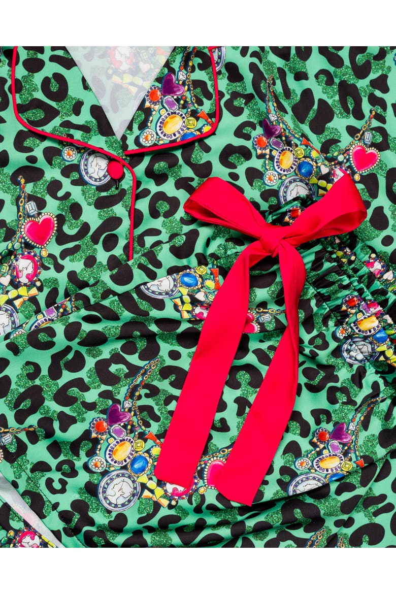 Kids Silky Gilded Leopard Short Sleeve Short Set, Alternate, color, Gilded Leopard