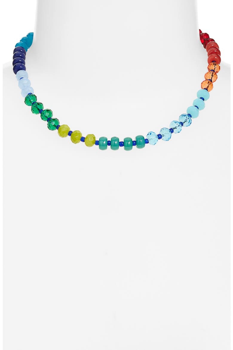 Color Pop Beaded Necklace, Alternate, color, RAINBOW- GOLD