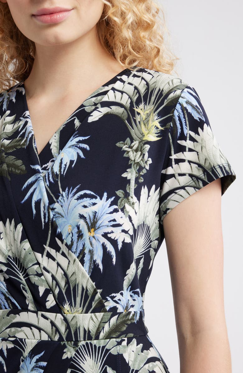 Tommy Bahama Carmela Paradise Palms Faux Wrap Dress, Alternate, color, Coastline